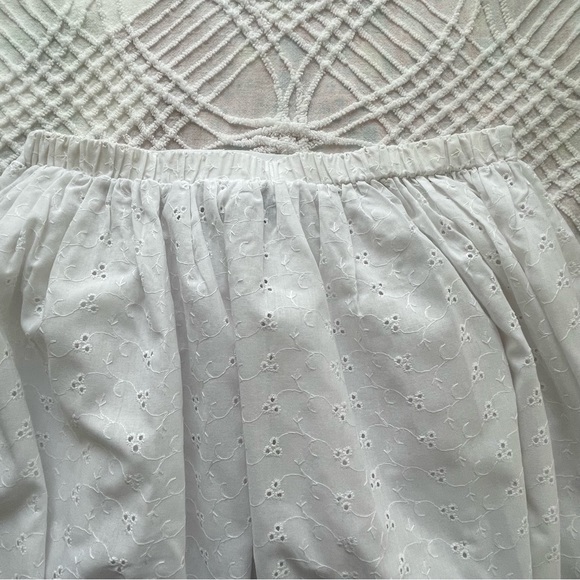 Vintage Judy Bond White Eyelet Gathered Waist Skirt Size 16 Made in the USA - Picture 5 of 9